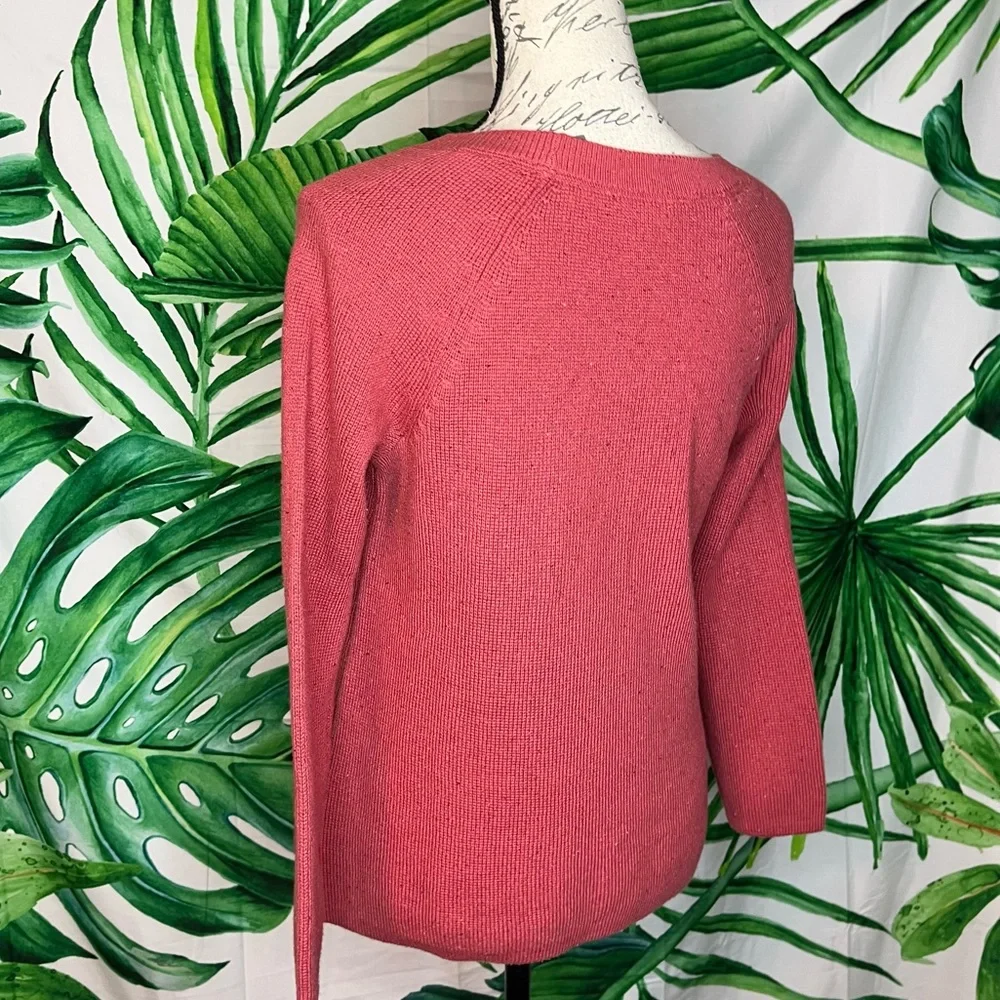 J. Jill XSP Dusty Rose Pink Knit Patch Pocket Spring Fall Winter Sweater